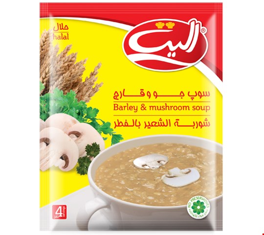 سوپ جو و قارچ