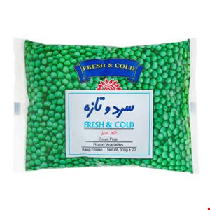 نخود سبز منجمد سرد و تازه مقدار 400 گرم