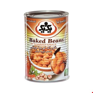کنسرو خوراک لوبیا چیتی با سس گوجه فرنگی